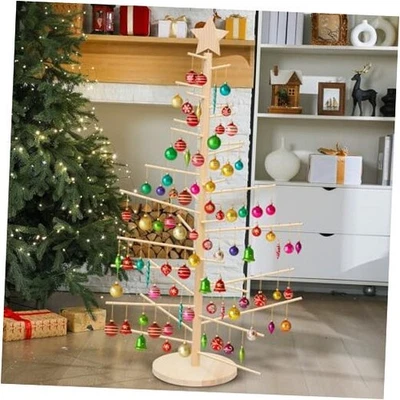 Expositor de adornos de árbol de Navidad de madera de 4 pies para decoraciones de fiesta grande  Foto 1 de 4