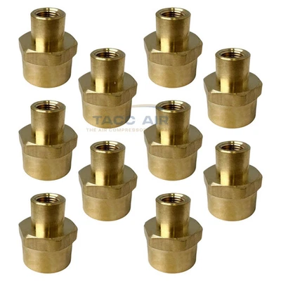 10PC Brass Reducing Coupling 1/2" X 1/8" Female NPT Pipe Fitting Adapter Reducer - Image 1 of 4