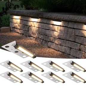 Sunvie 8-Pack 7 inch Retaining Wall Lights Landscape Step Paver Lights 3000K - Picture 1 of 8