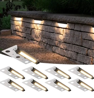 Sunvie 8-Pack 7 inch Retaining Wall Lights Landscape Step Paver Lights 3000K  - Image 1 of 4