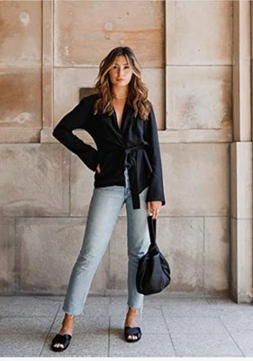 Bolso de Mano Pequeño Negro Cuero Vegano The Drop Avalon Foto 1 de 4