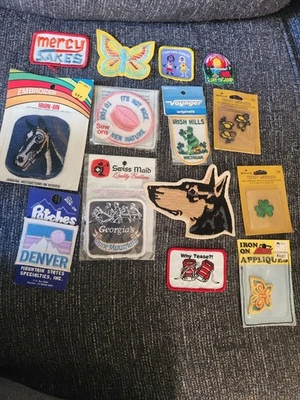 Lot Of Vintage Patches Dog Horse Butterfly  Camp Clover New Old Stock - Image 1 of 4