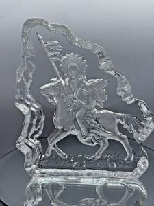 Crystal Clear Collectibles Debossed Glass - Native American Indian on a Horse - Picture 1 of 15