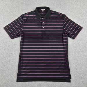 Peter Millar Sommer Comfort Poloshirt Herren M schwarz lila gestreift Performance - Bild 1 von 12