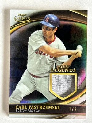 2020 Topps Gold Label CARL YASTREZEMSKI MLB Legends Relic BLACK #'d 2/5 RED SOX - Image 1 of 2