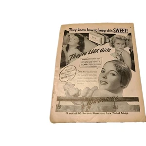 Vintage 1941 Lux Soap Ida Lupino Print Ad 14x11 - Picture 1 of 1
