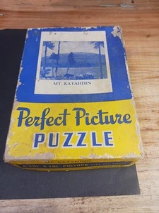 MT. KATAHDIN - 1930s Vintage Jigsaw Puzzle - Complete - in - Box ? 275 Pieces - Picture 1 of 8