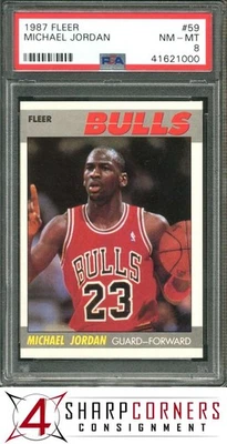 Fleer #59 1987 Michael Jordan Bulls Hof PSA 8 Foto 1 de 4