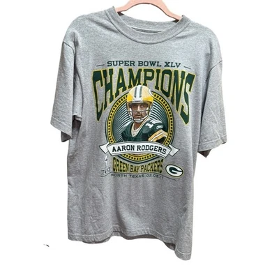 Camiseta Green Bay Packers Super Bowl XLV Champions Aaron Rodgers Reebok Talla M Foto 1 de 4