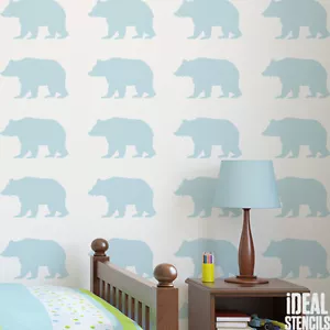 Bärenschablone Kinder Wald Kinderzimmer Schablone Farbe Wandkunst Basteln Ideale Schablonen - Bild 1 von 8