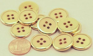 12 Gold Tone Metal Back & Creamy Peach Plastic Front Buttons 3/4" 19MM # 6335 - Picture 1 of 1