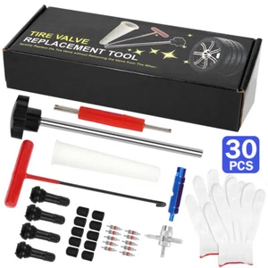 30PCS Quick Change Tire Valve Tool Kit with 5 TR413 Valve 4-Way Valve Tool - Picture 1 of 10