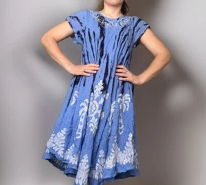 NEW Womens Summer Sun Dress Umbrella Embroidered Gauze Beach Dress Embroidery - Picture 1 of 7