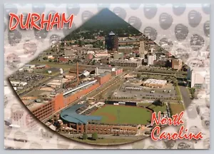 Durham North Carolina, Bulls Minor League Stadium, Luftaufnahme, Vintage Postkarte - Bild 1 von 2