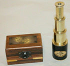 6" Victorian Brass  Antique Finish Nautical Maritime Spyglass Telescope with Box