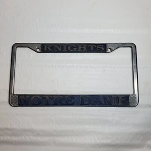 Vintage Notre Dame Knights License Plate Frame Metal - Picture 1 of 5