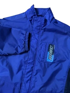 Y2K Nike Boys Youth Lightweight Jacket Size XL 18-20 Nike Swoosh Blue Spellout - Picture 1 of 10