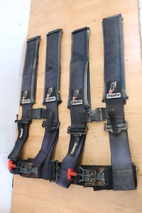 DragonFire Racing Harness Restraints H-Style 4-Point 3" Buckle Black 14-0041 - Picture 1 of 12