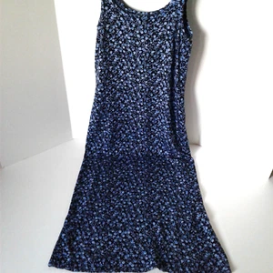 Vintage Faded Glory Jean Co Tank Style Dress: Small, Blue Floral, Full Length - Picture 1 of 6