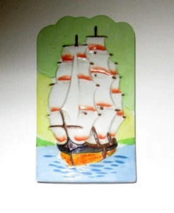 Vintage Wandtasche Japanisches Segelschiff 40er Jahre - Bild 1 von 3