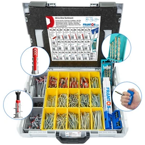 FRANTOS ALL-IN-ONE Schrauben und Dübel Set in L-BOXX (577 tlg.) Fischer DuoPower - Bild 1 von 7