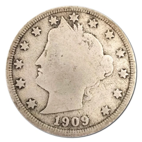 1909-P Liberty V Nickel G Good Cover