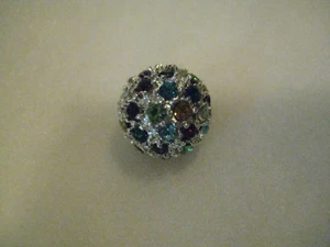 INTERCHANGEABLE ORBS SPHERES BALLS MARBLES 12 MM MULTI COLORED RHINESTONE ORB - Picture 1 of 2