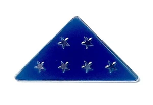 Folded Flag Pin Silver-tone Stars on a Field of Blue Triangular Lapel-Style - Picture 1 of 4