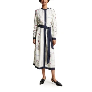 Tommy Hilfiger Scarf Print Midi Shirt Dress - Size 14 -5+ items free AU post-NEW - Picture 1 of 19