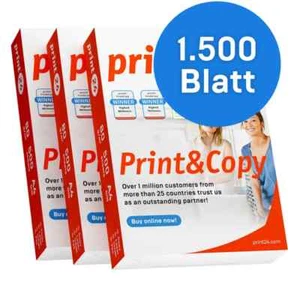 Print24 Printer Paper Copier Paper 1500 Sheets 3 X 500 A4 80G Premium White Test - Photo 1/2