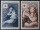 Frankreich Briefmarke Kreuz Rot / Steinbruch Und Greuze N #1006/1007