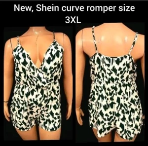 New Shein Curve Women's Plus Size Black And White Romper Size 3X - Picture 1 of 5