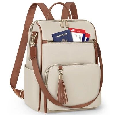 RAINSMORE Mochila Cartera para Mujer Cuero Mochila de Viaje Cartera Impermeable A... Foto 1 de 4