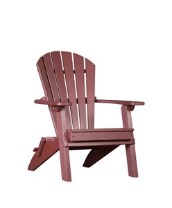 KIDS FOLDING ADIRONDACK CHAIR - 4 Season Recycled Child Sized Furniture BURGUNDY - Picture 1 of 2