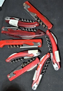 Straight Corkscrew Red Various Brands Foil Knife Bottle Opener, Bar Helper Qty 1 - Picture 1 of 4