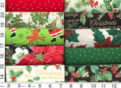 Christmas Sparkle Jelly Roll 40 -2 1/2 " Strips Quilting Sewing Fabric - image 1 of 3