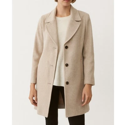Katherine Kelly Lined Alpaca Wool Knee Length Peacoat Jacket Tan Beige 16 - Image 1 of 4