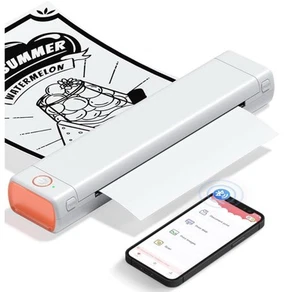 Portable Wireless A4 Bluetooth Thermal Inkless Mobile Printer Phomemo M08F Lot - Picture 1 of 9