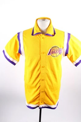 Camiseta deportiva vintage de Los Angeles Lakers para hombre talla 38 amarilla chaqueta de calentamiento tejida en arena Foto 1 de 4