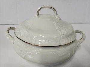 NEUWERTIG Rosenthal Germany Sanssouci Gemüseschüssel elfenbein geprägt bedeckt - Bild 1 von 19