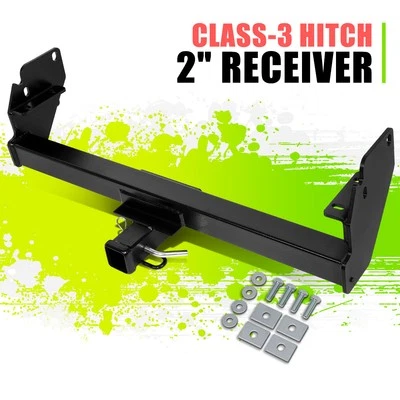 Class-3 Trailer Rear Bumper Tow Hitch Receiver 2" for Toyota Tacoma 05-15 Black - Image 1 of 4