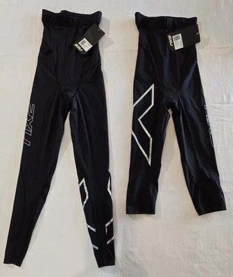 Nuevo con etiquetas Lote de 2 - 2XU Medias de Compresión Post-Natal 3/4 y Largo Completo Negro XS Foto 1 de 4