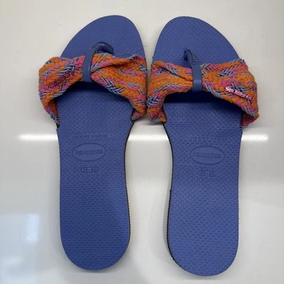 Chanclas para mujer You St. Tropez azul Havaianas correa de malla. Mujer Talla 9-10 Foto 1 de 4