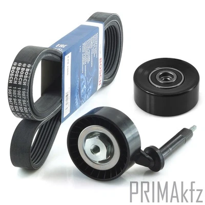 BOSCH 1987947824 Keilrippenriemen + Riemenspanner + Umlenkrolle für BMW E60 E61 - Bild 1 von 4