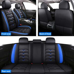 For Audi Car Seat Cover Full Set Deluxe PU Leather 5-Seat Front & Rear Protector