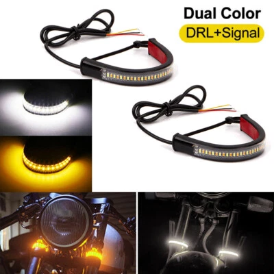 2x Sequential Turn Signal Light Strip for Harley-Davidson Sportster XL1200 XL883 Foto 1 de 4