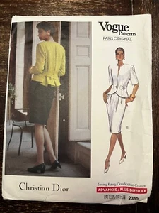 Vogue 2365 UNCUT Sewing Pattern, Misses' Jacket & Skirt, Size 12-16, Dior - Picture 1 of 2