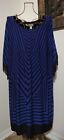 Catherines Black & Blue Fringed Dress ~ Sz 4X ~ NWT Retails $109.