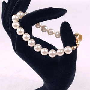 ✅ Brazalete de perlas de imitación de oro amarillo para mujer 7 pulgadas Taiwán ROC - Imagen 1 de 2