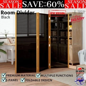 3-Panel Room Divider Black Panel Privacy Screen Partition Foldable Panel vidaXL - Picture 1 of 11